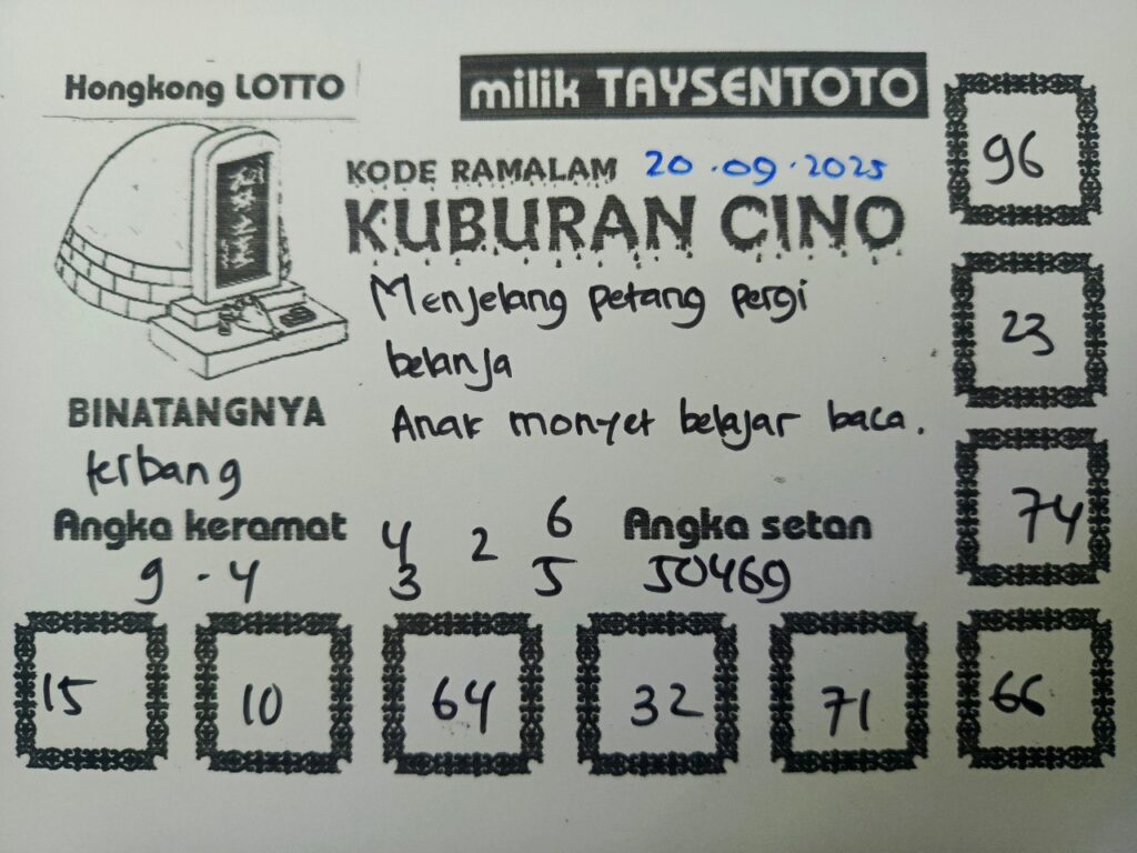 Syair Kuburan Cino HK Hari Jumat, 19 September 2025