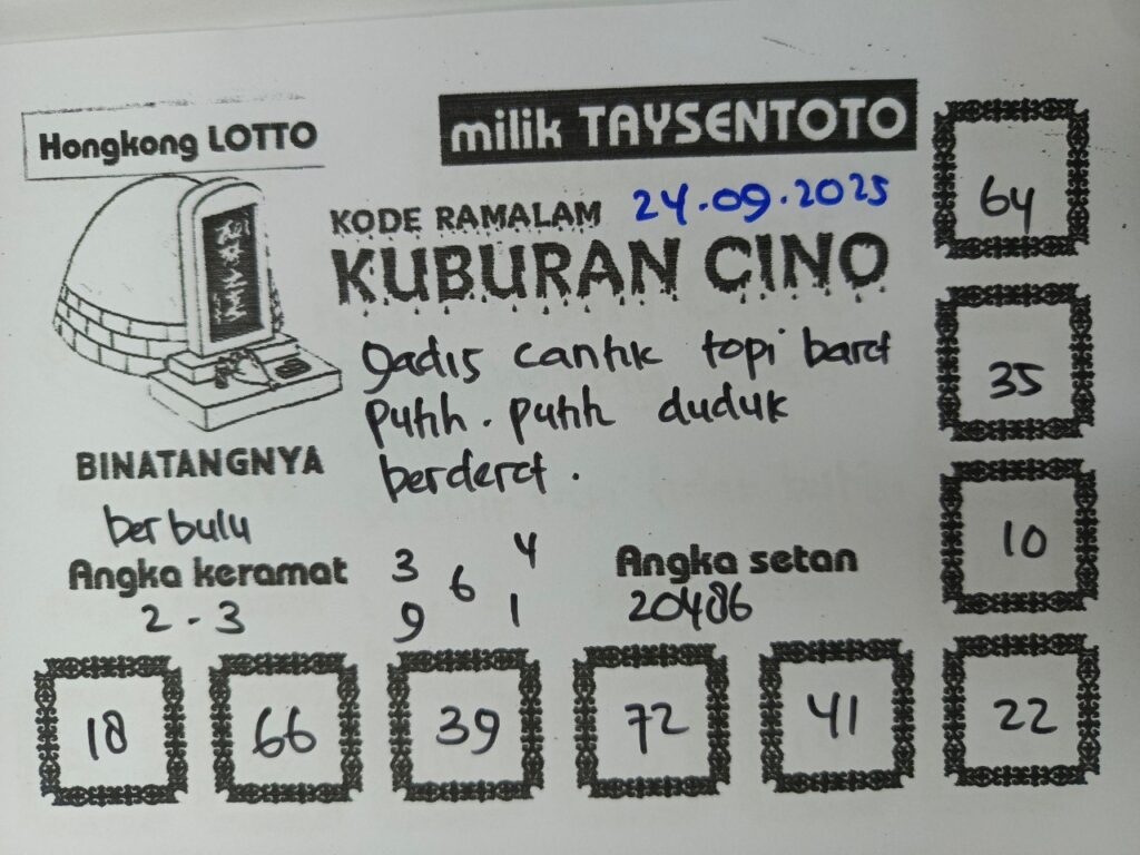 Syair Kuburan Cino HK Hari Rabu, 24 September 2025