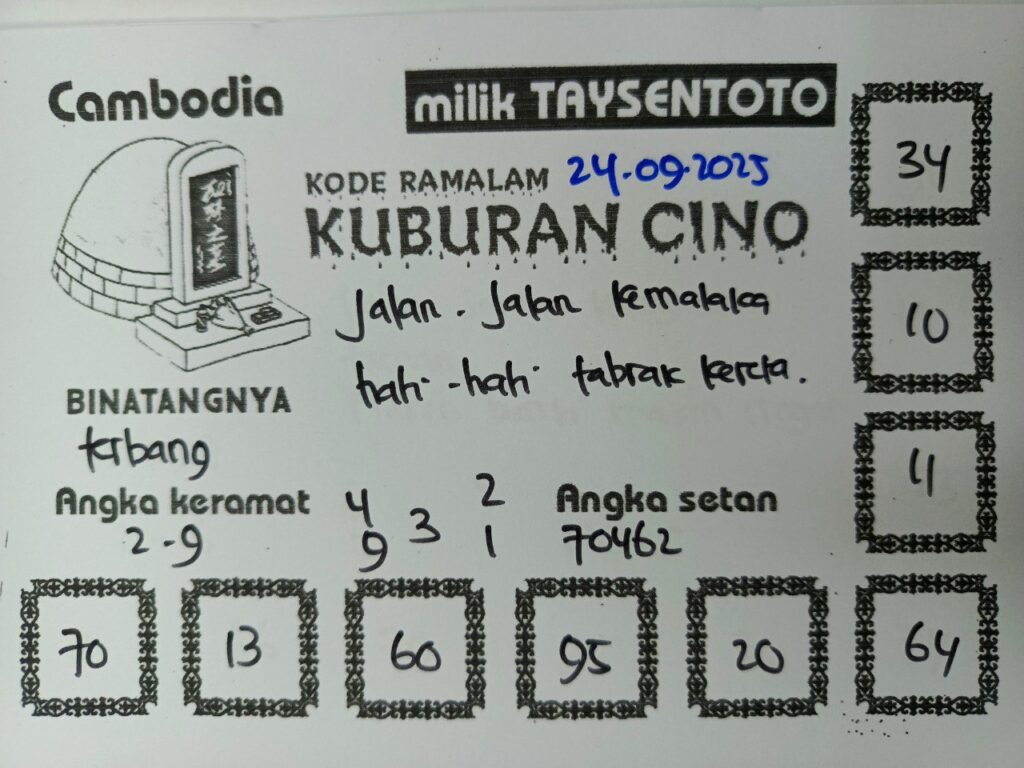 Syair Kuburan Cino Cambodia Hari Ini Rabu, 24 September 2025