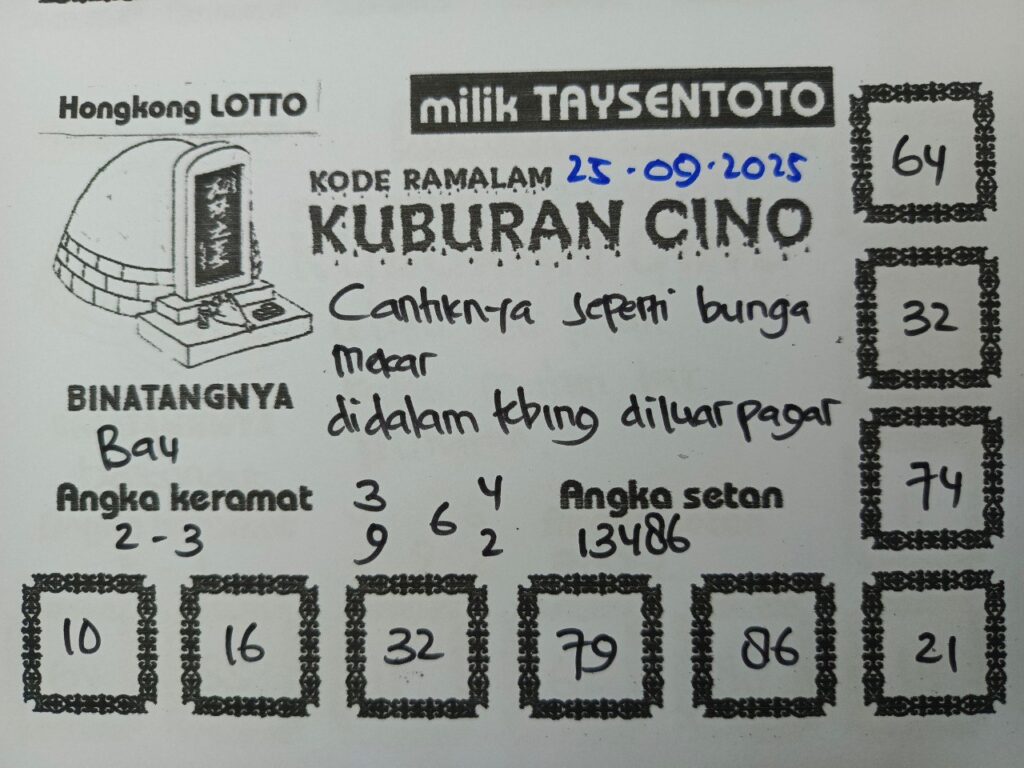 Syair Kuburan Cino HK Hari Kamis, 25 September 2025