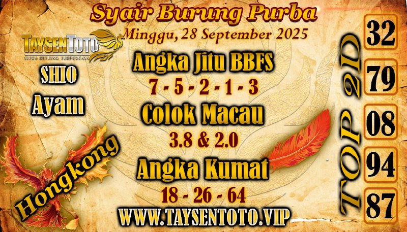 Syair Burung Purba HK Hari Minggu, 28 September 2025