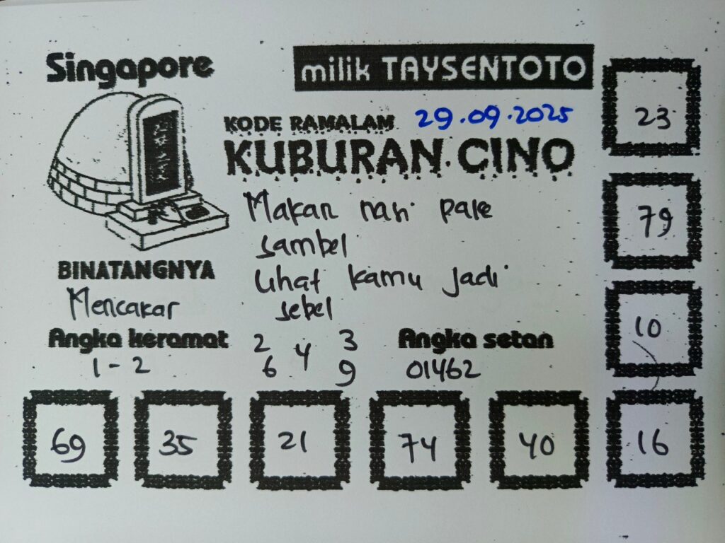 Syair Tari Pendet SGP Hari ini Senin, 29 September 2025