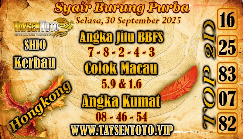 Syair Burung Purba HK Hari Selasa, 30 September 2025