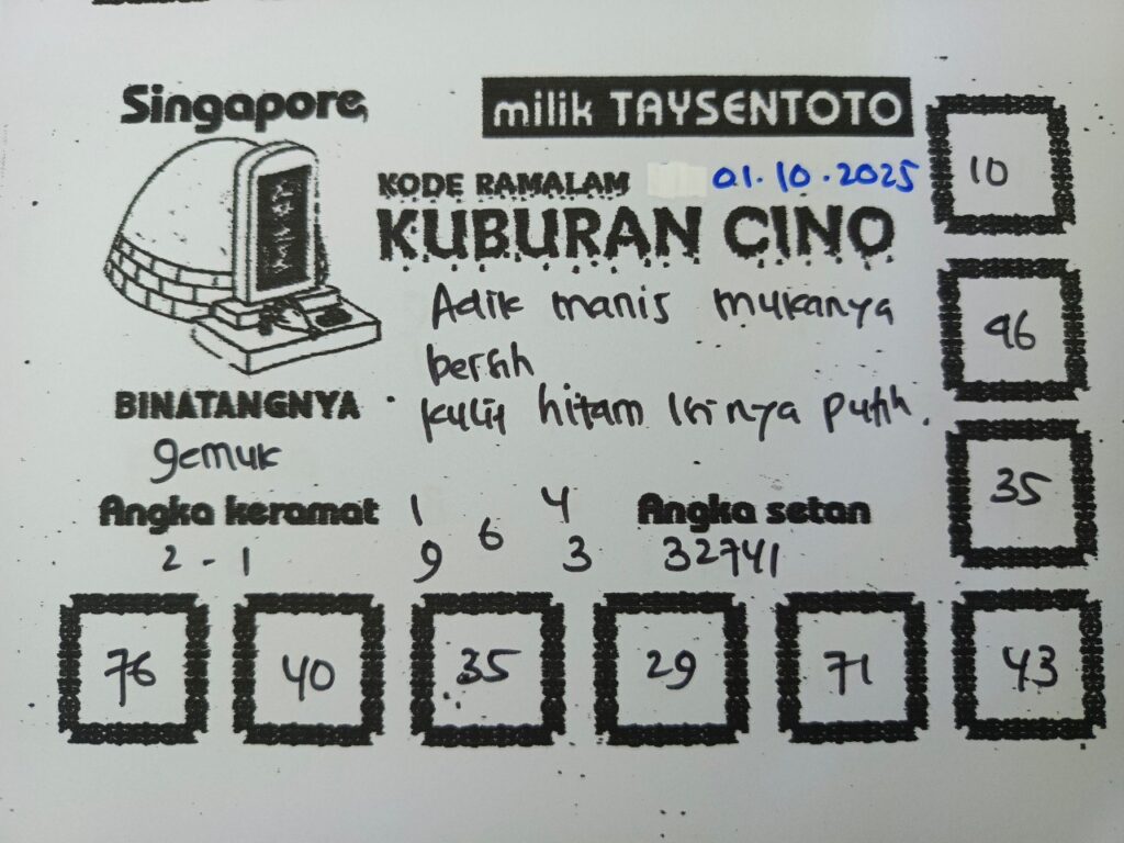 Syair Tari Pendet SGP Hari ini Rabu, 01 Oktober 2025