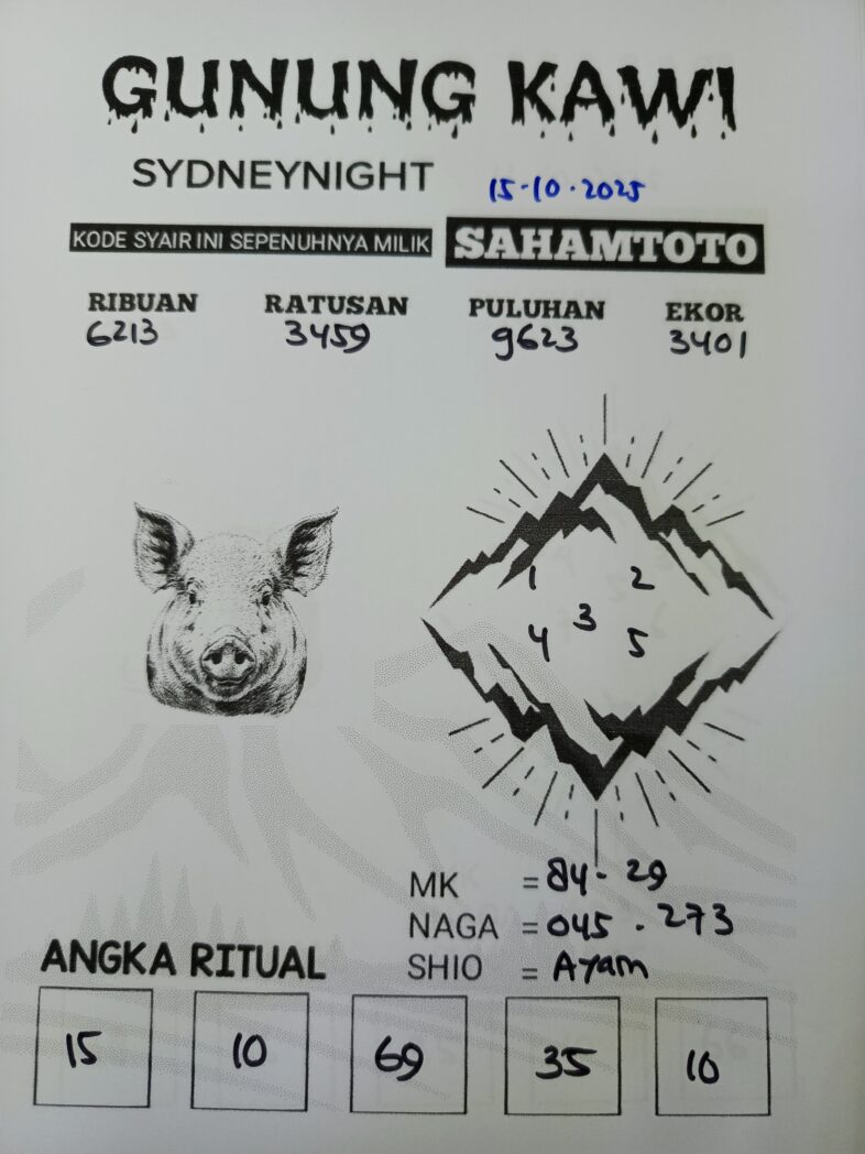 Syair Rintihan Lutung SydneyNight Hari ini Rabu, 15 Oktober 2025