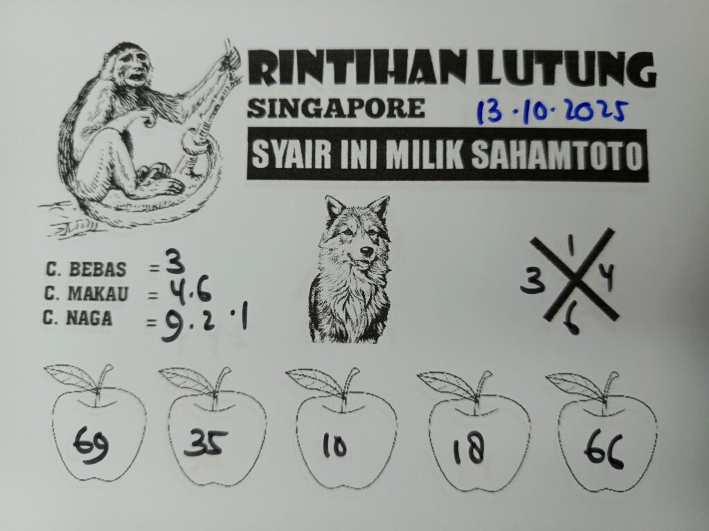 Syair Gunung Kawi Singapore Pools Hari ini Senin 13 Oktober 2025