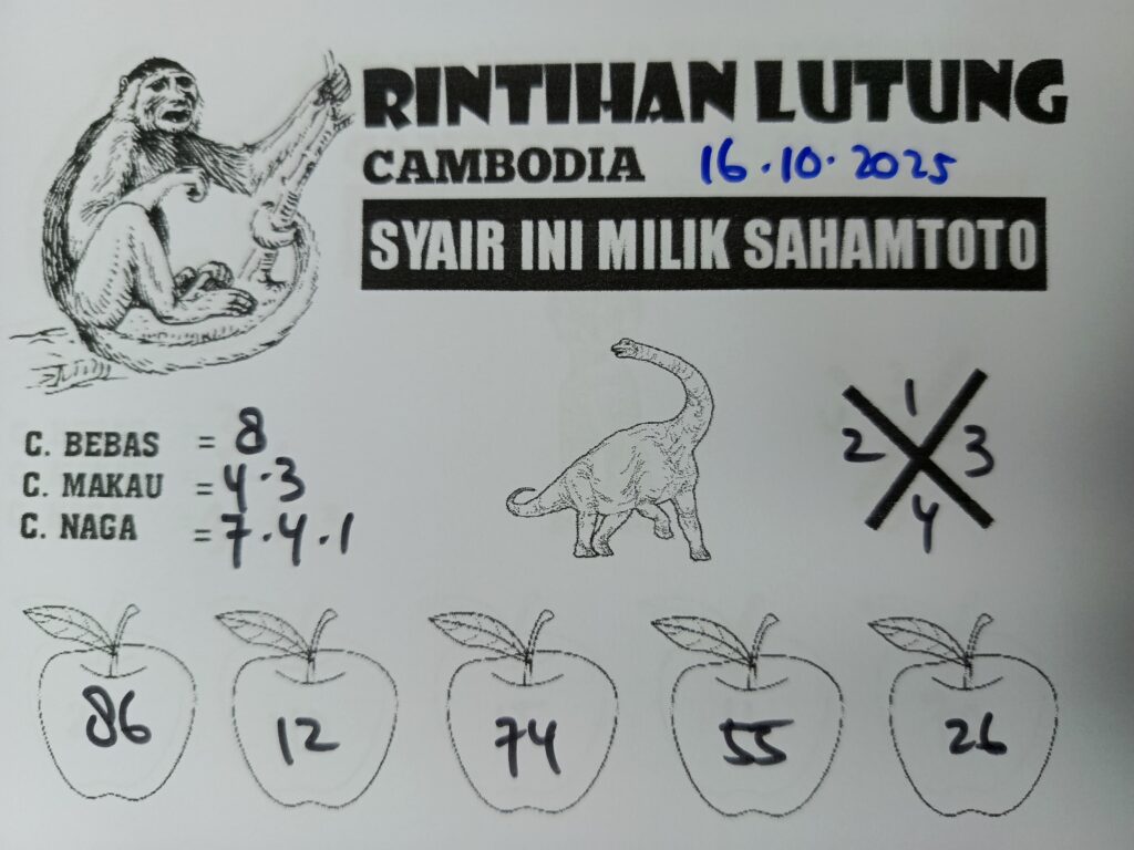 Syair Rintihan Lutung CAMBODIA Pools Hari ini Kamis 16 Oktober 2025