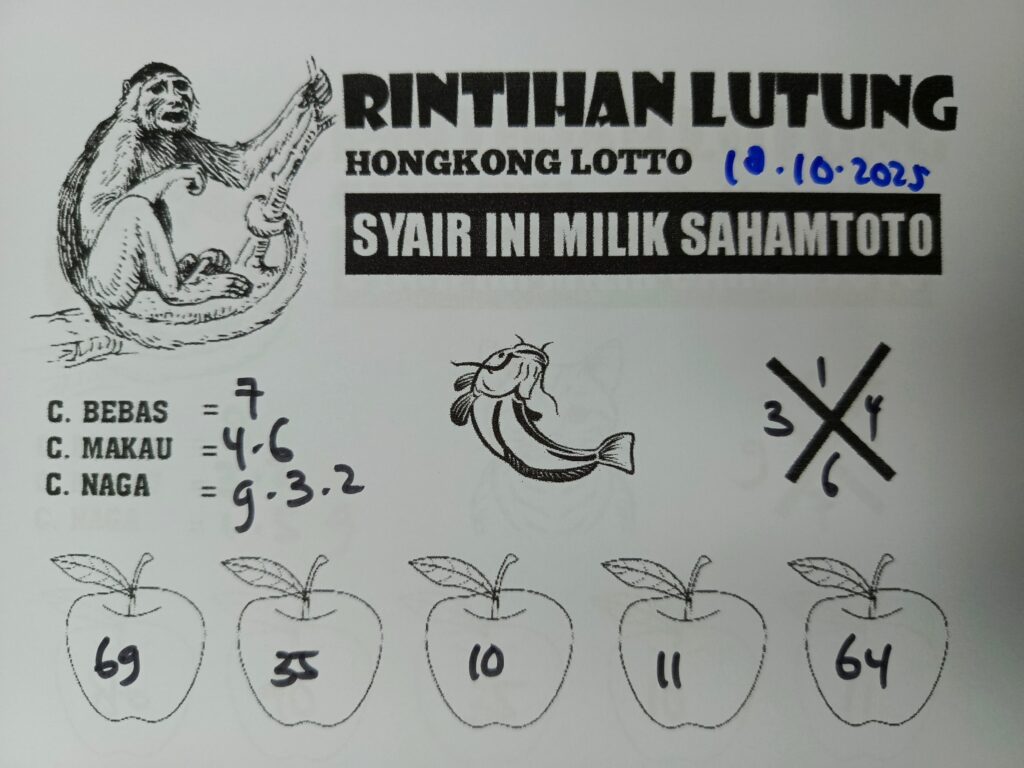 Syair Rintihan Lutung HONGKONG LOTTO Hari ini Sabtu 18 Oktober 2025