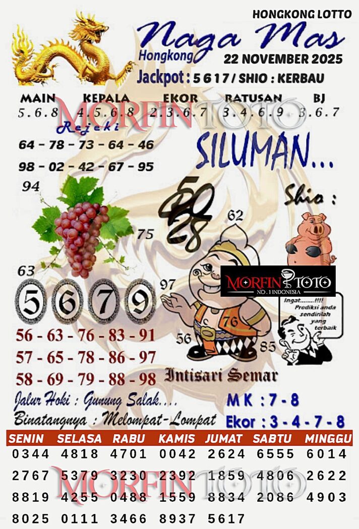 SYAIR TOGEL NAGA MAS  HONGKONG LOTTO   22 NOVEMBER 2025