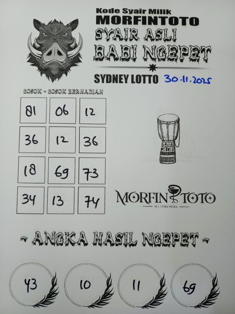 SYAIR TOGEL BABI NGEPET SYDNEY LOTTO  NOVEMBER 2025