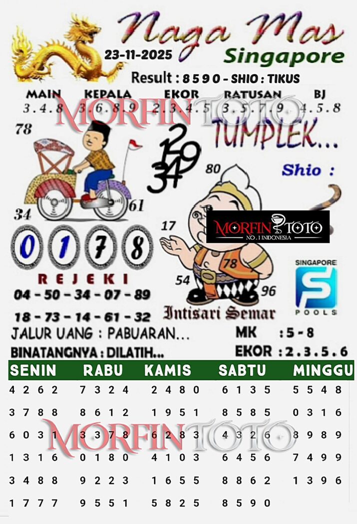 SYAIR TOGEL NAGA MAS  SINGAPURA  23 NOVEMBER 2025