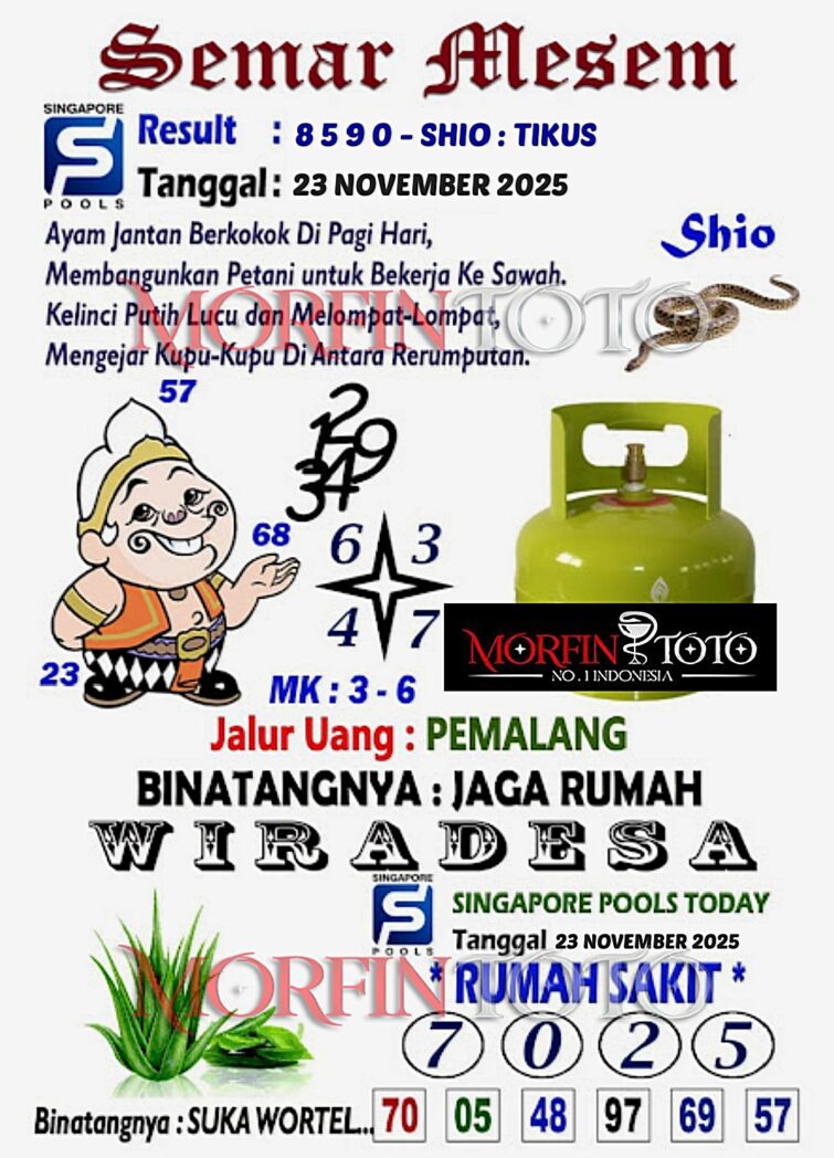 SYAIR TOGEL SEMAR MESEM  SINGAPURA   23 NOVEMBER 2025