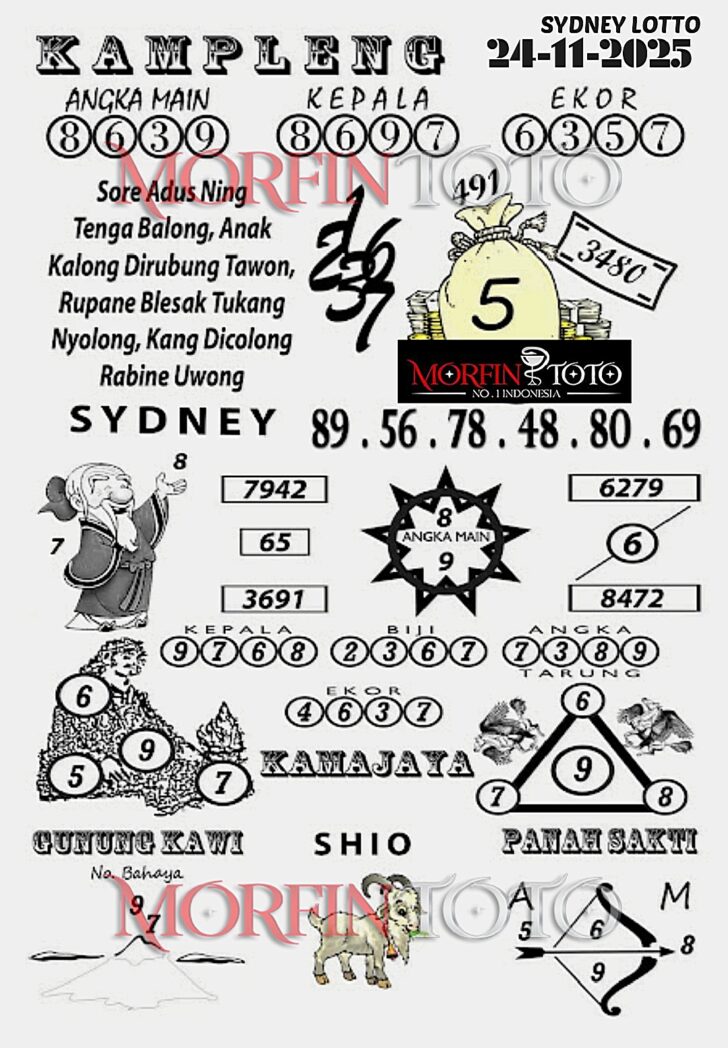 SYAIR TOGEL KAMPLENG SYDNEY LOTTO  24  NOVEMBERR 2025