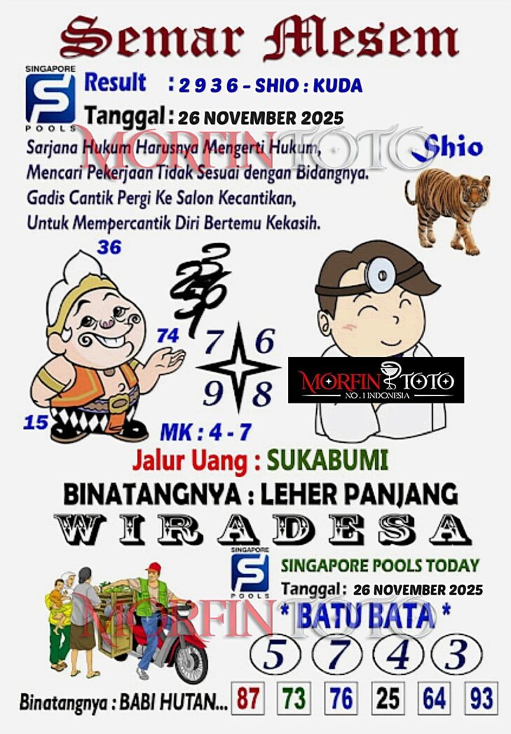 SYAIR TOGEL SEMAR MESEM  SINGAPORE 26  NOVEMBER 2025