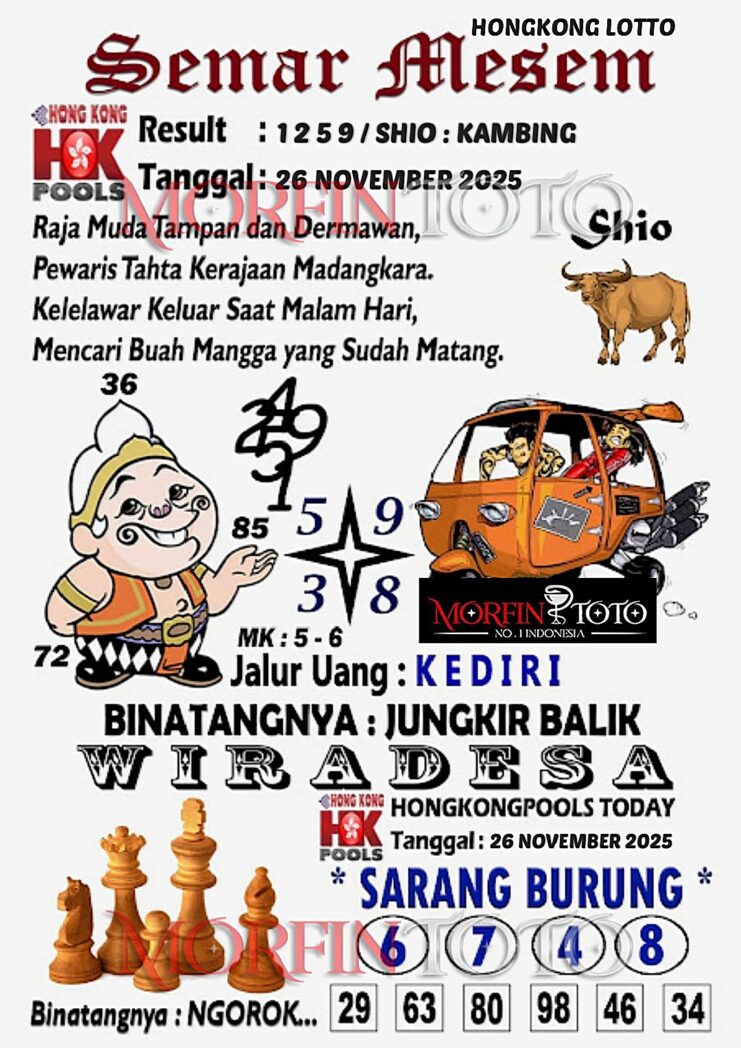 SYAIR TOGEL SEMAR MESEM  HONGKONG LOTTO 26 NOVEMBER 2025