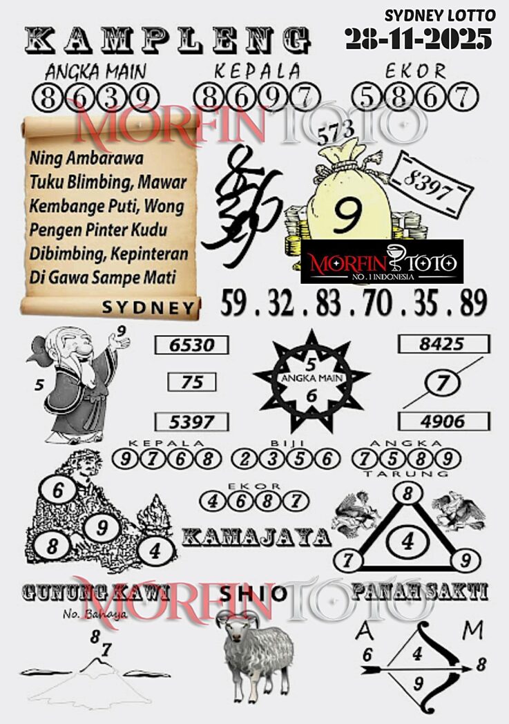 SYAIR TOGEL KAMPLENG SYDNEY LOTTO 28 NOVEMBERR 2025