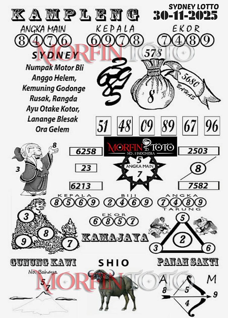 SYAIR TOGEL KAMPLENG SYDNEY LOTTO 30 NOVEMBER 2025