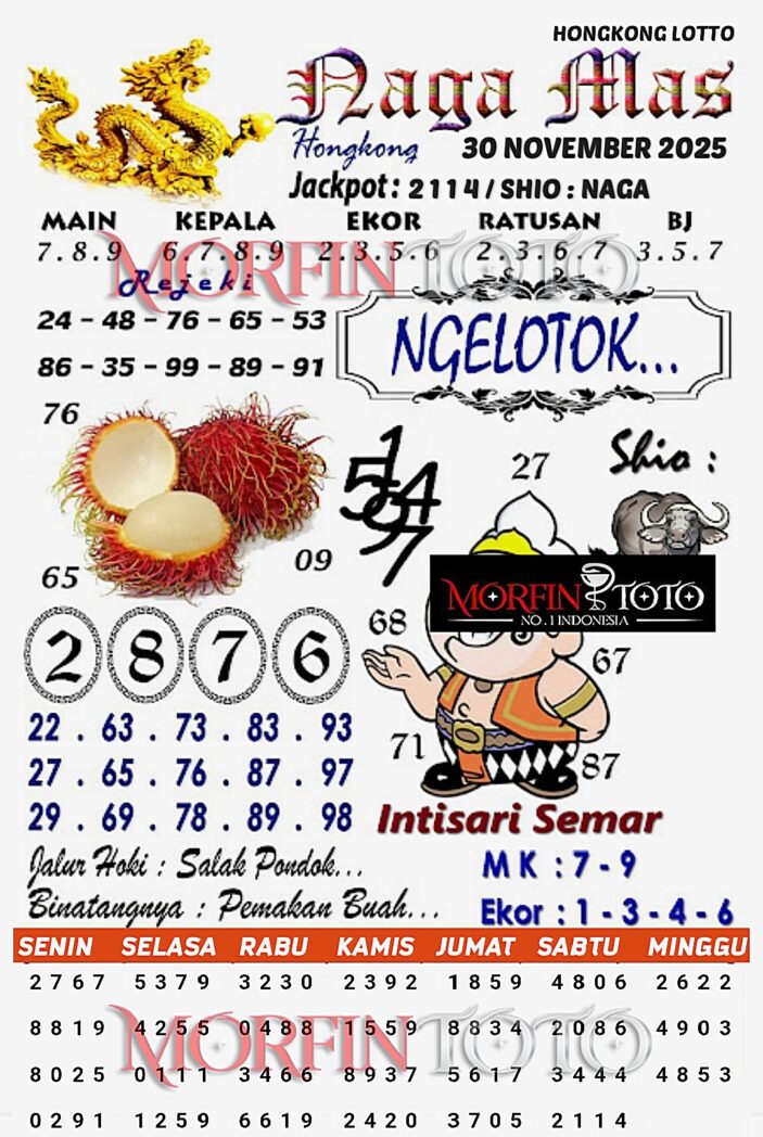 SYAIR TOGEL NAGA MAS HONGKONG LOTTO 30 NOVEMBER 2025