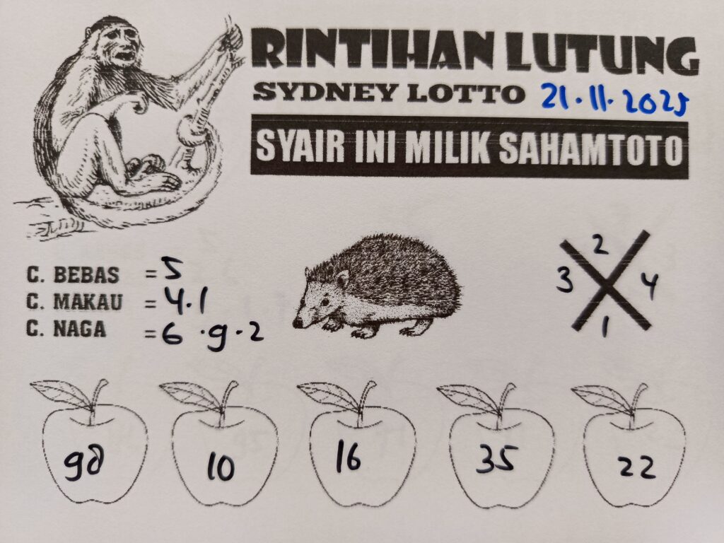 Syair Rintihan Lutung Sydney Lotto Hari ini Jumat 21 November 2025