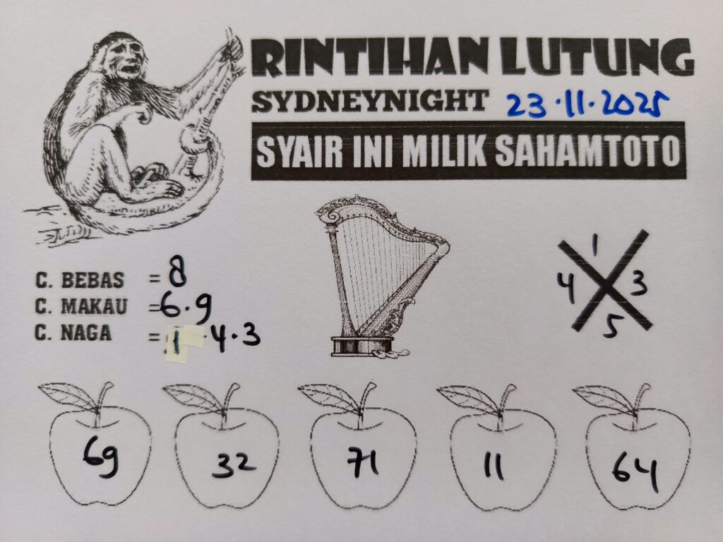 Syair Rintihan Lutung SydneyNight Hari ini Minggu 23 November 2025