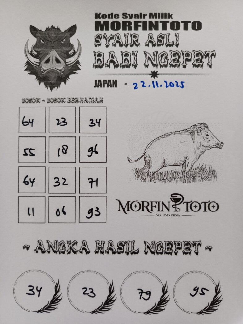 SYAIR TOGEL BABI NGEPET SINGAPURA POOLS  22   NOVEMBER 2025