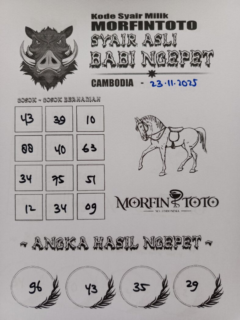 SYAIR TOGEL BABI NGEPET CAMBODIA 23 NOVEMBER 2025