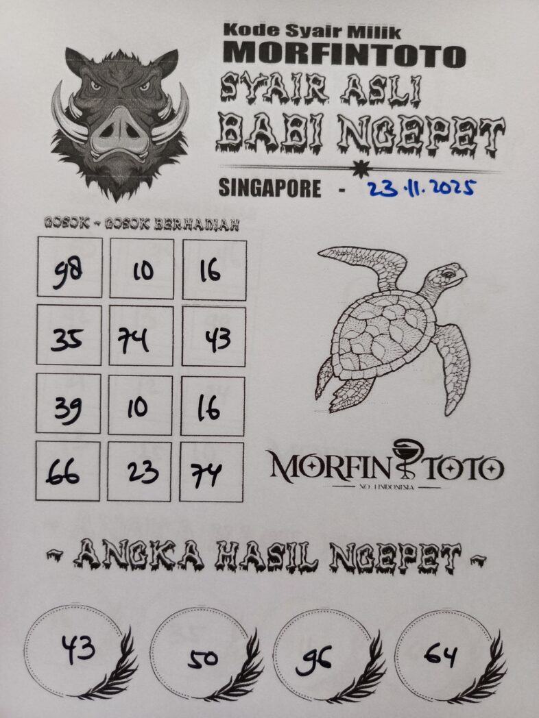 SYAIR TOGEL BABI NGEPET SINGAPURA   23 NOVEMBER 2025