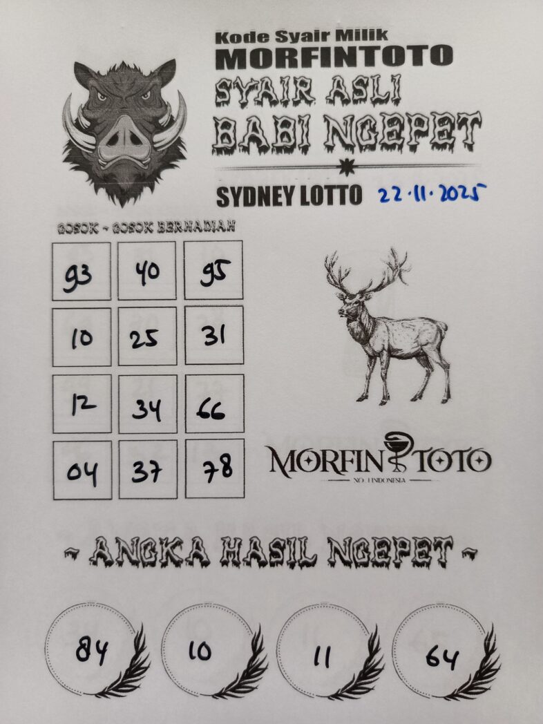 SYAIR TOGEL BABI NGEPET SYDNEY LOTTO 22   NOVEMBER 2025