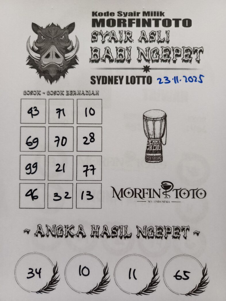 SYAIR TOGEL BABI NGEPET SYDNEY 23 NOVEMBER 2025