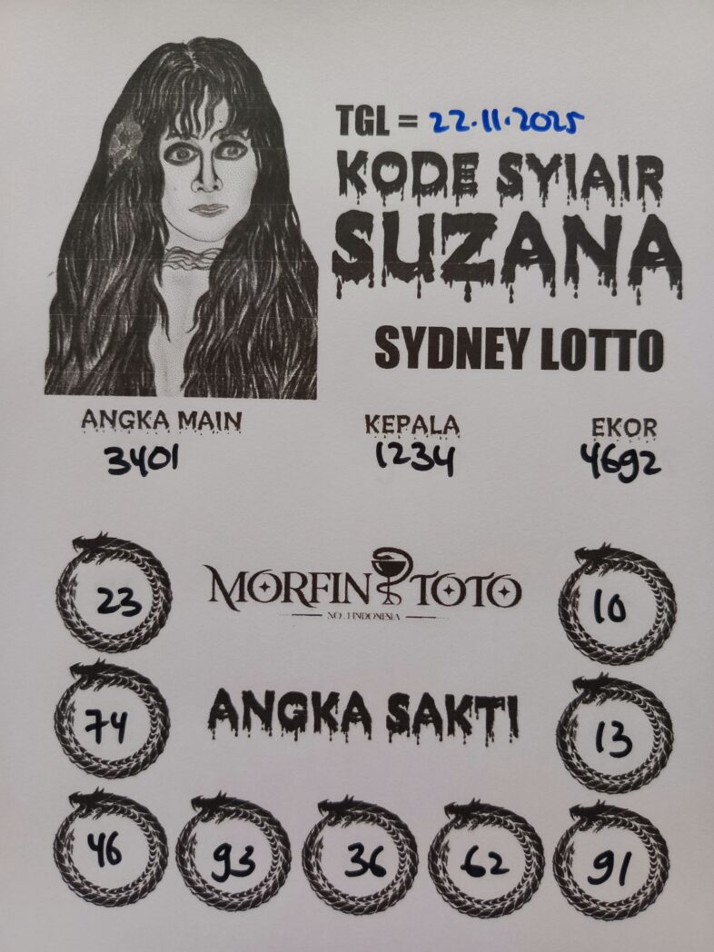 SYAIR TOGEL SUZANA  SYDNEY LOTTO 22 NOVEMBER 2025
