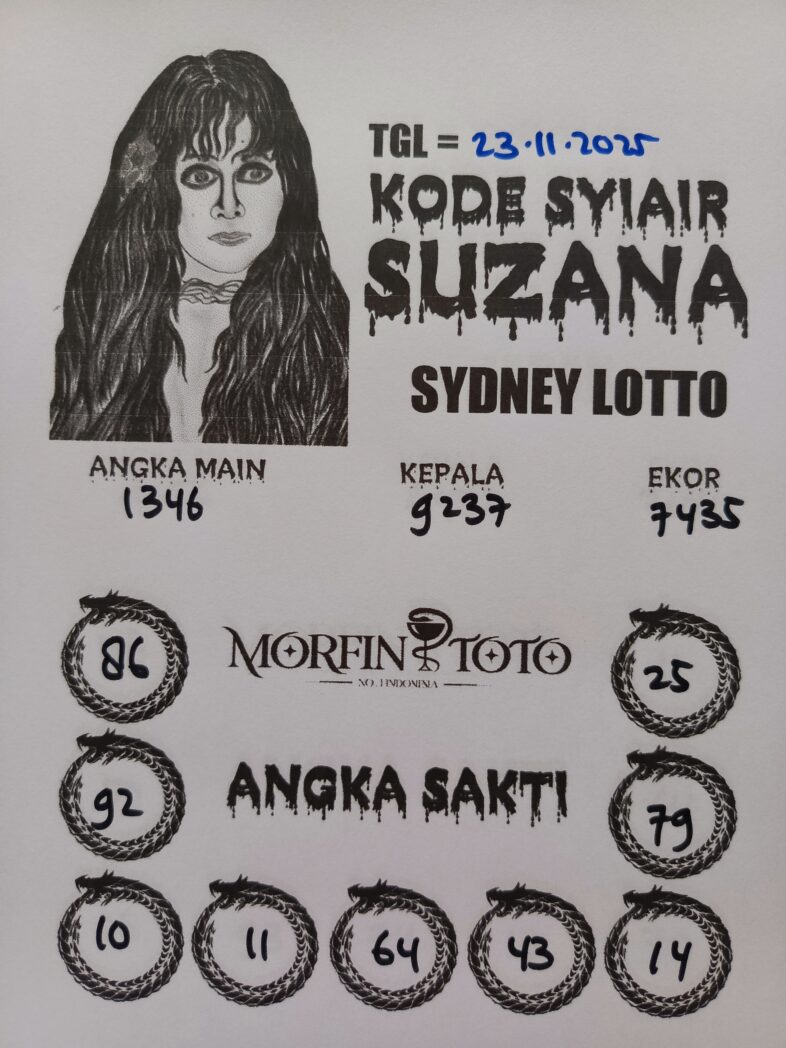 SYAIR TOGEL SUZANA  SYDNEY 23 NOVEMBER 2025