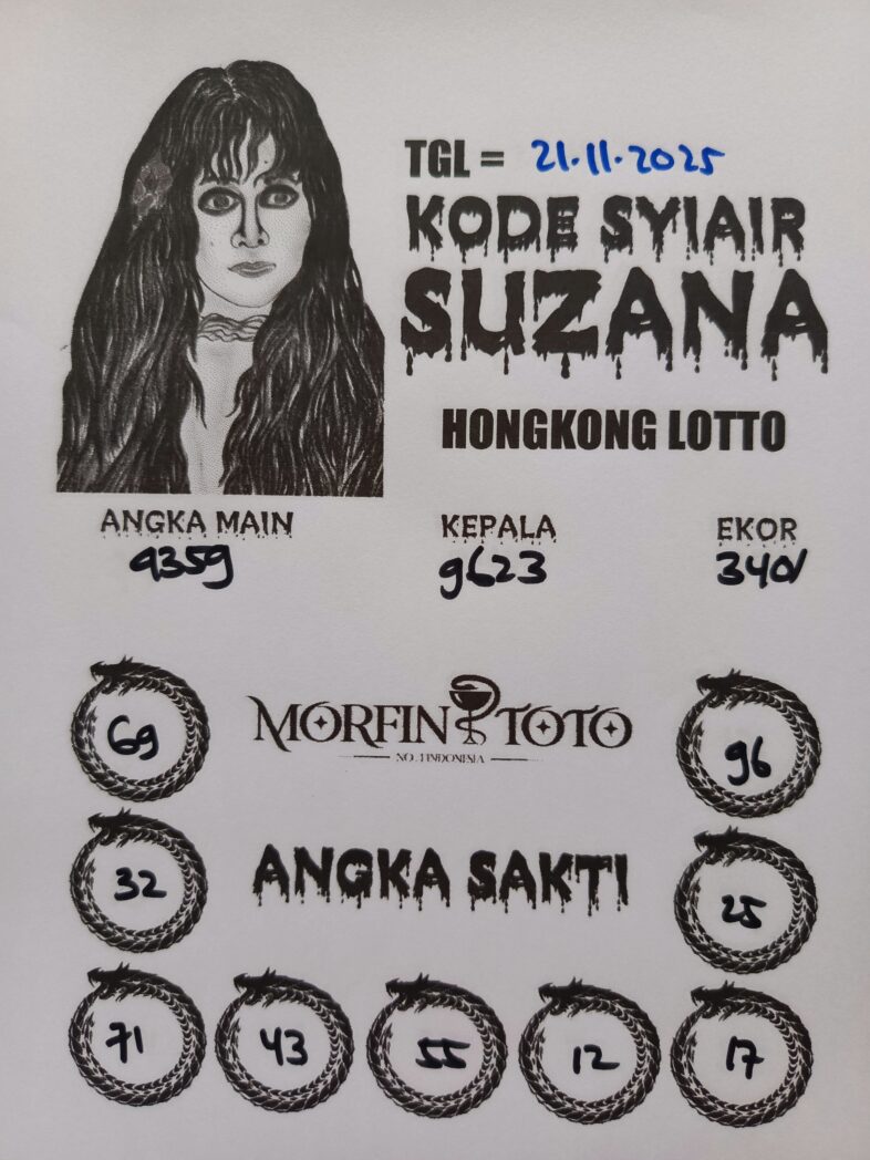 SYAIR TOGEL SUZANA  HONGKONG LOTTO 22 NOVEMBER 2025