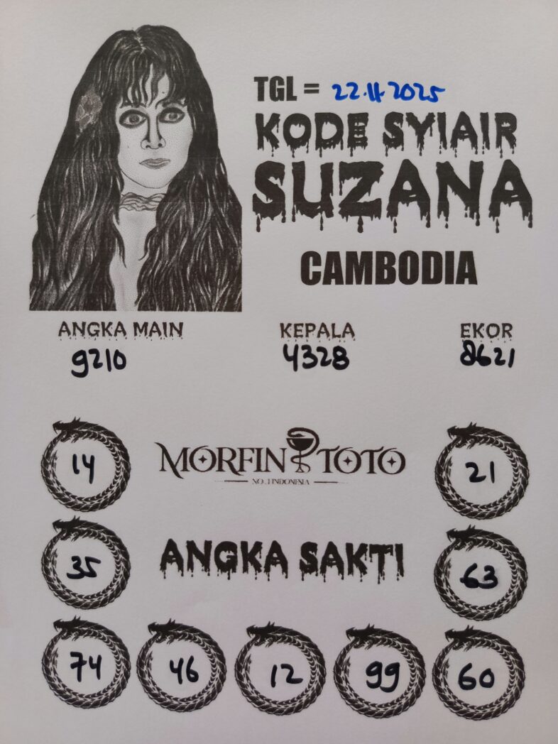 SYAIR TOGEL SUZANA  CAMBODIA POOLS 22 NOVEMBER 2025