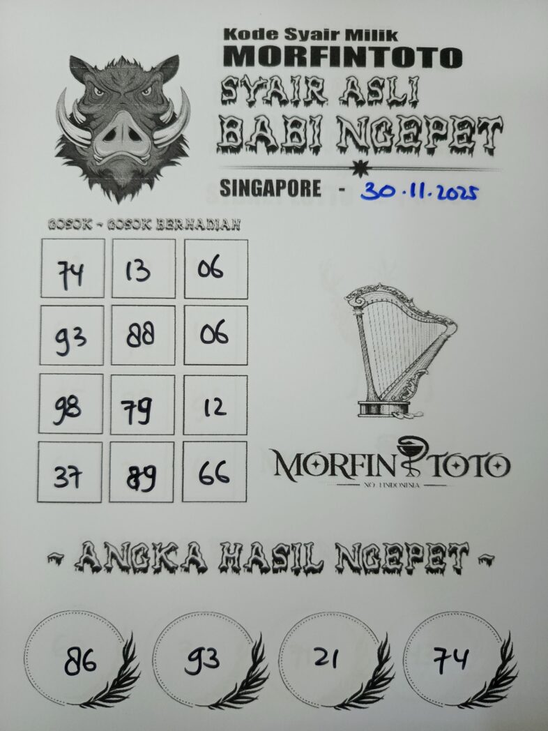 SYAIR TOGEL BABI NGEPET SINGAPORE POOLS  NOVEMBER 2025