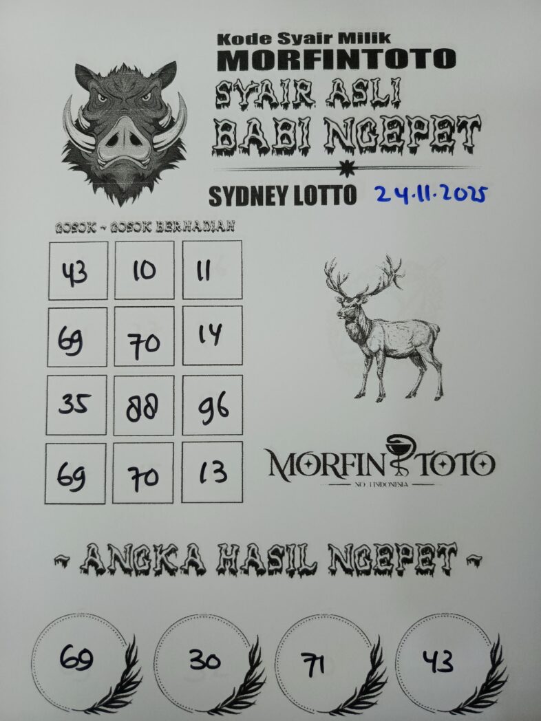 SYAIR TOGEL BABI NGEPET SYDNEY LOTTO  24 NOVEMBER 2025