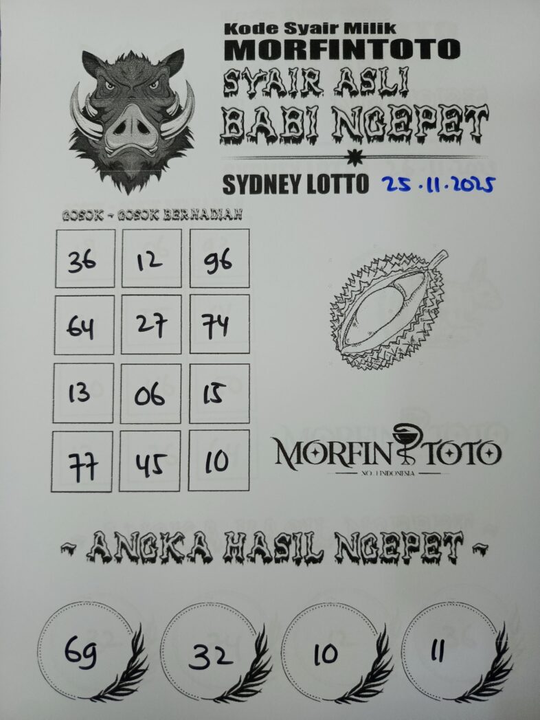 SYAIR TOGEL BABI NGEPET SYDNEY LOTTO 25 NOVEMBER 2025