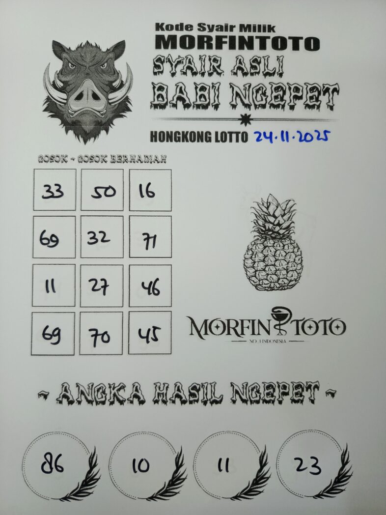 SYAIR TOGEL BABI NGEPET HONGKONG LOTTO  24 NOVEMBER 2025