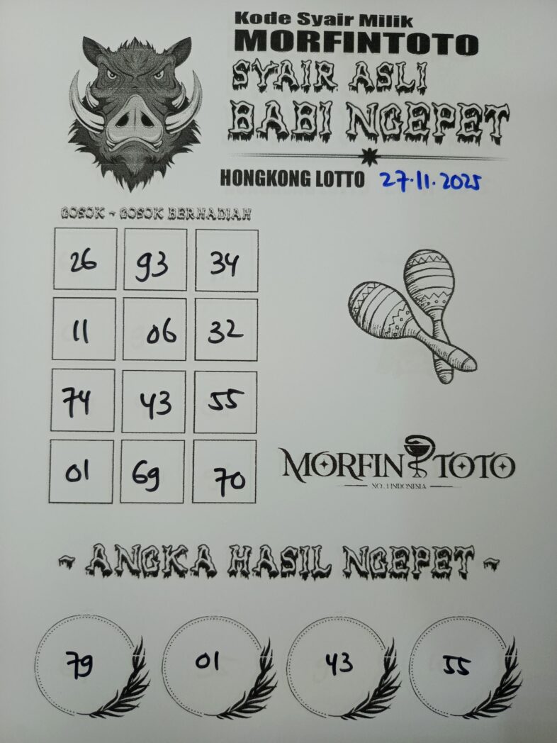 SYAIR TOGEL BABI NGEPET  HONGKONG LOTTO   27  NOVEMBER 2025