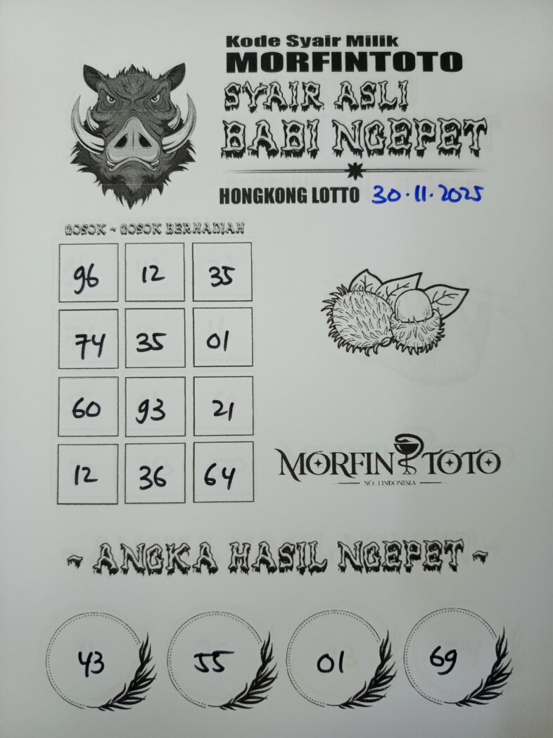 SYAIR TOGEL BABI NGEPET HONGKONG LOTTO  NOVEMBER 2025