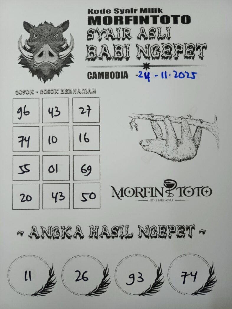 SYAIR TOGEL BABI NGEPET  CAMBODIA  24 OKTOBER 2025