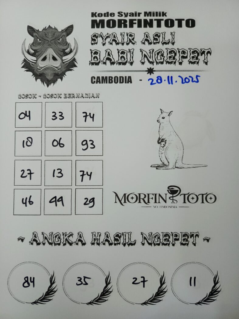SYAIR TOGEL BABI NGEPET  CAMBODIA  28 OKTOBER 2025