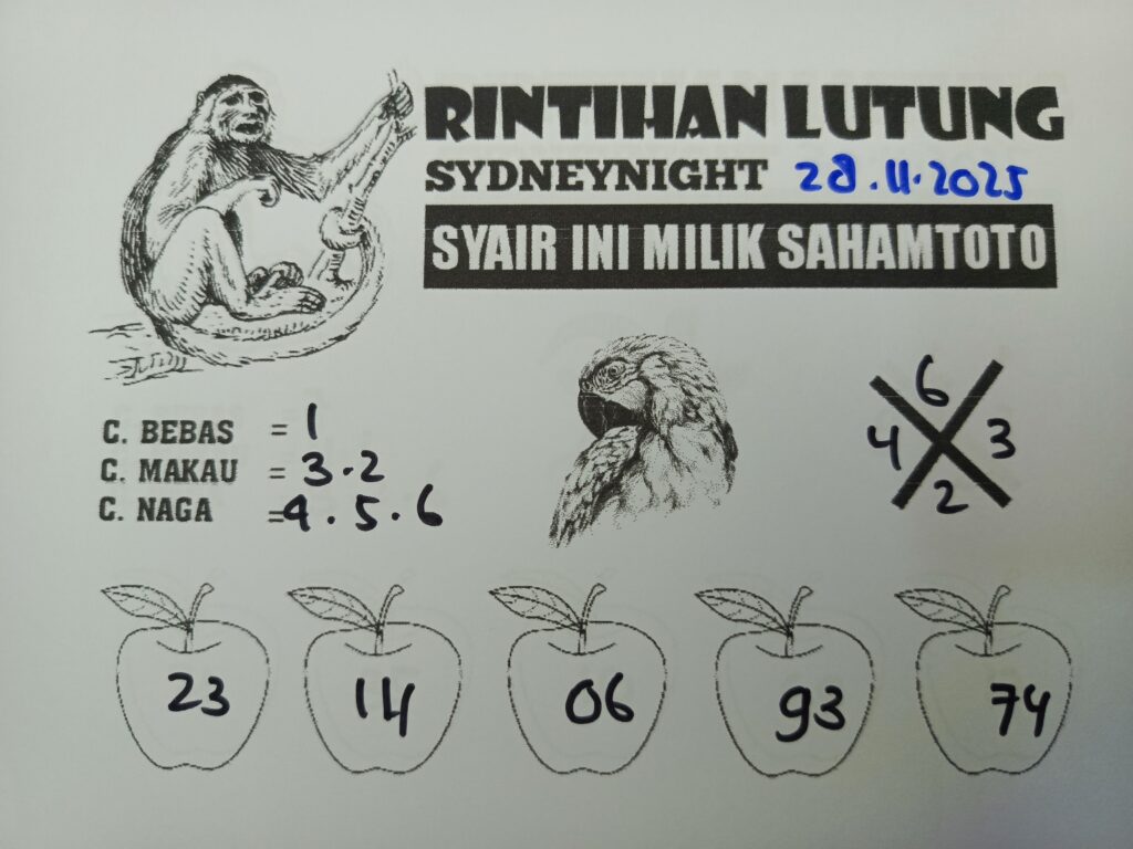 Syair Rintihan Lutung SydneyNight Hari ini Jumat, 28 November 2025