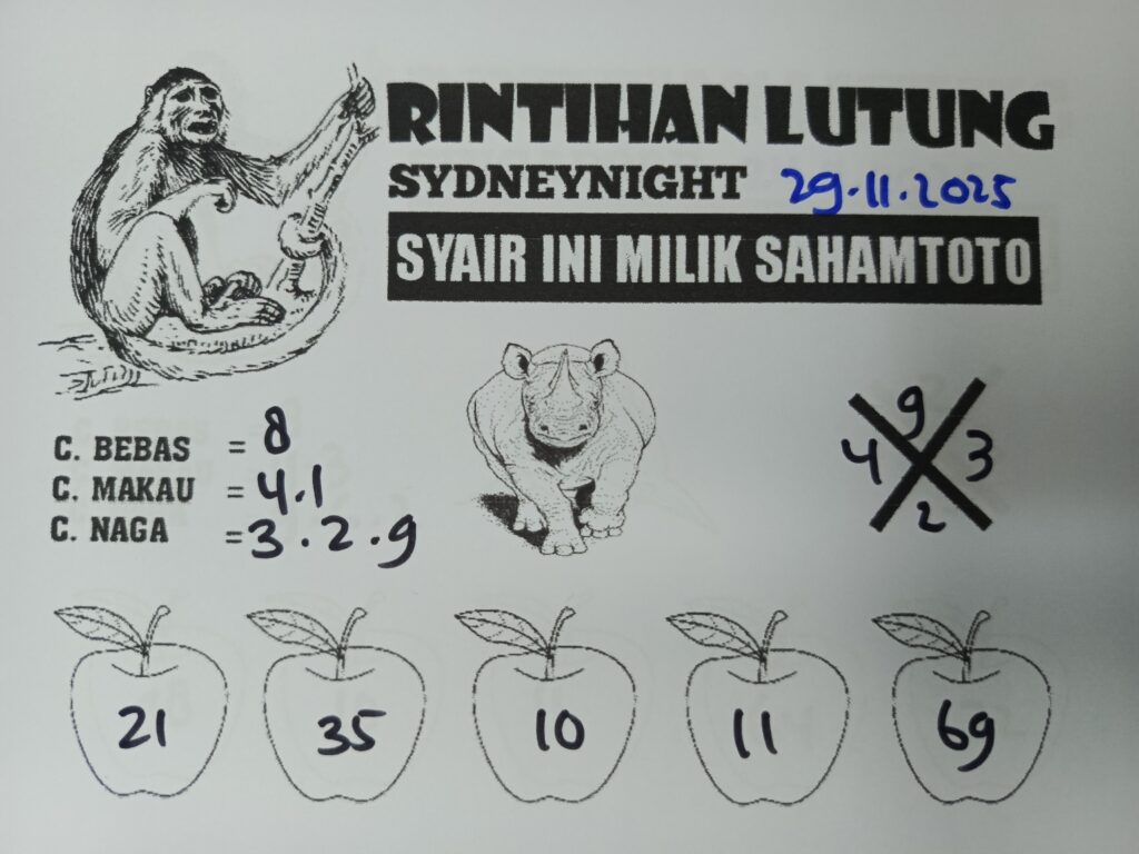 Syair Rintihan Lutung SydneyNight Hari ini Sabtu, 29 November 2025