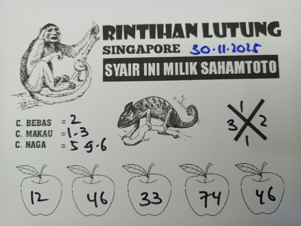 Syair Rintihan Lutung Singapore POOLS Hari ini Minggu 30 november 2025