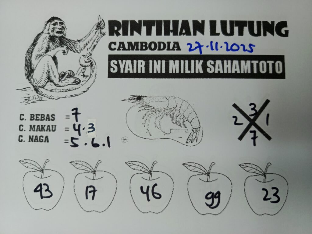 Syair Rintihan Lutung CAMBODIA Pools Hari ini Kamis 27 november 2025