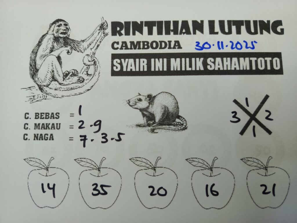 Syair Rintihan Lutung CAMBODIA pools Hari ini Minggu 30 november 2025