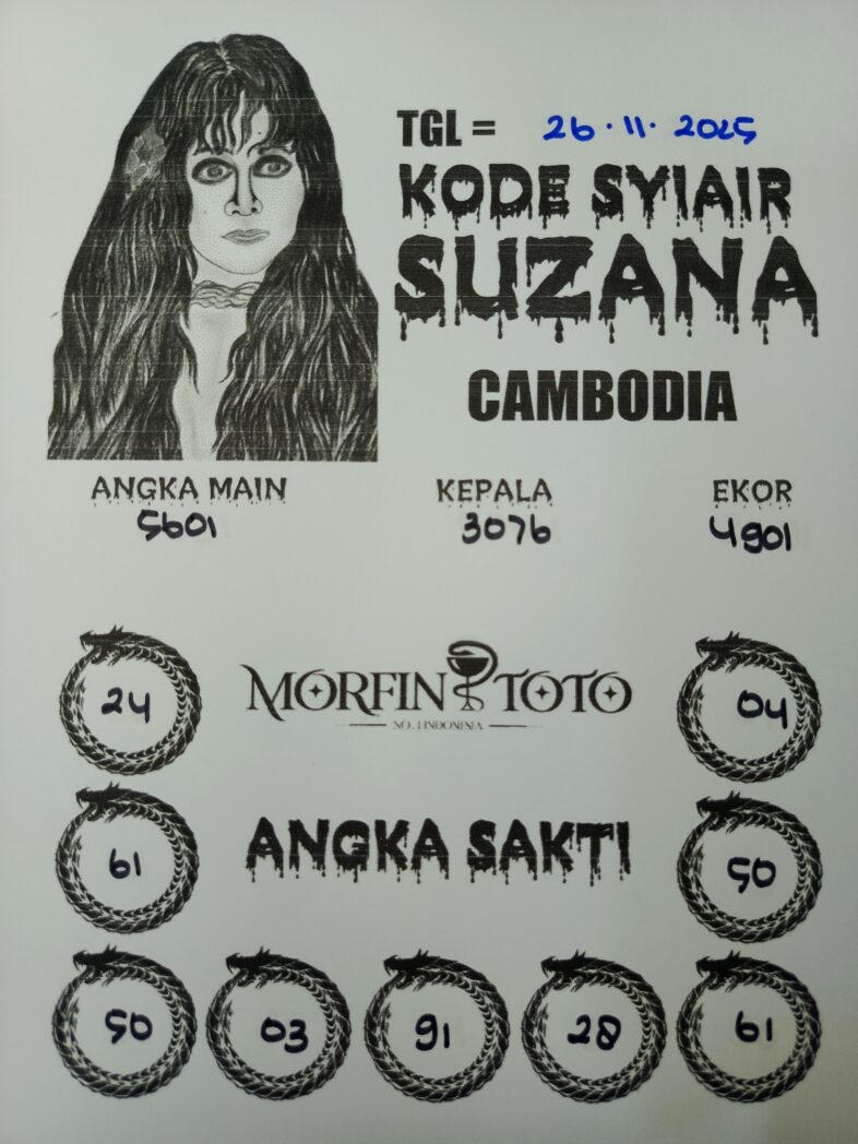 SYAIR TOGEL SUZANA  CAMBODIA  26 OKTOBER  2025