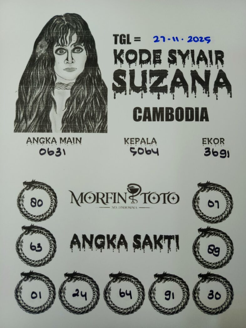 SYAIR TOGEL SUZANA  CAMBODIA  27 OKTOBER  2025