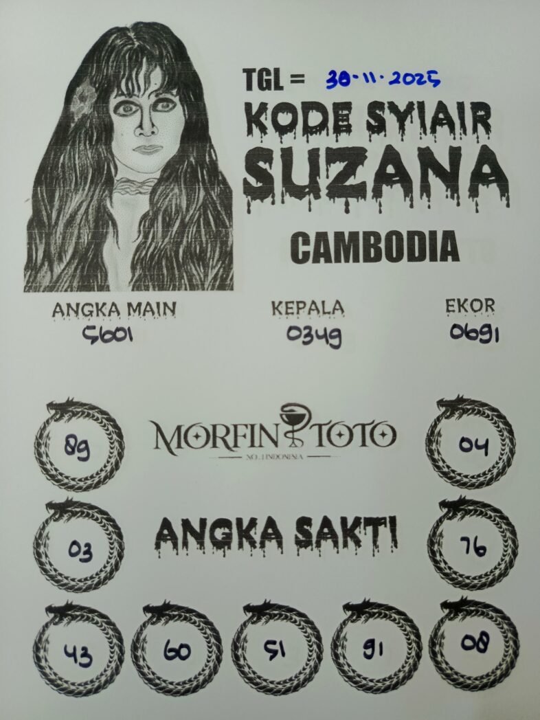 SYAIR TOGEL SUZANA  CAMBODIA  30  NOVEMBER  2025