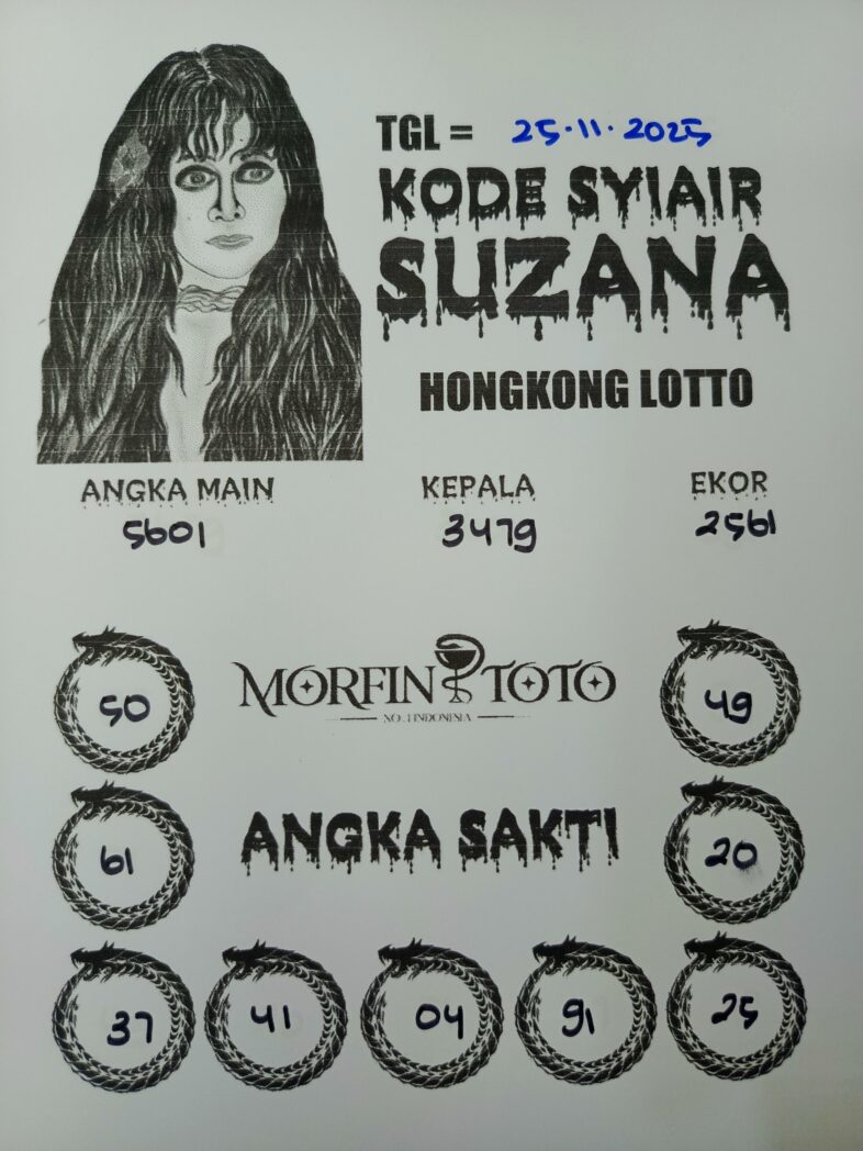 SYAIR TOGEL SUZANA  HONGKONG LOTTO  25  NOVEMBER 2025